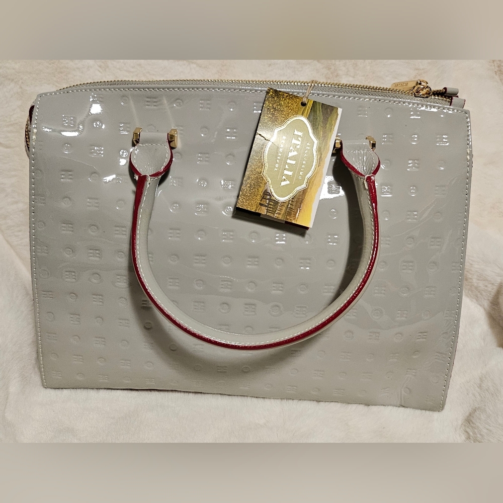 Arcadia Made In Italy Leather tote gray